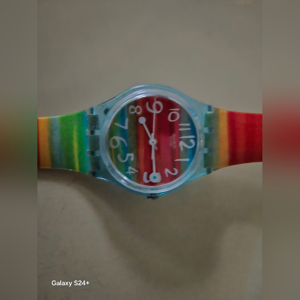 Swatch Multicolor Striped Watch